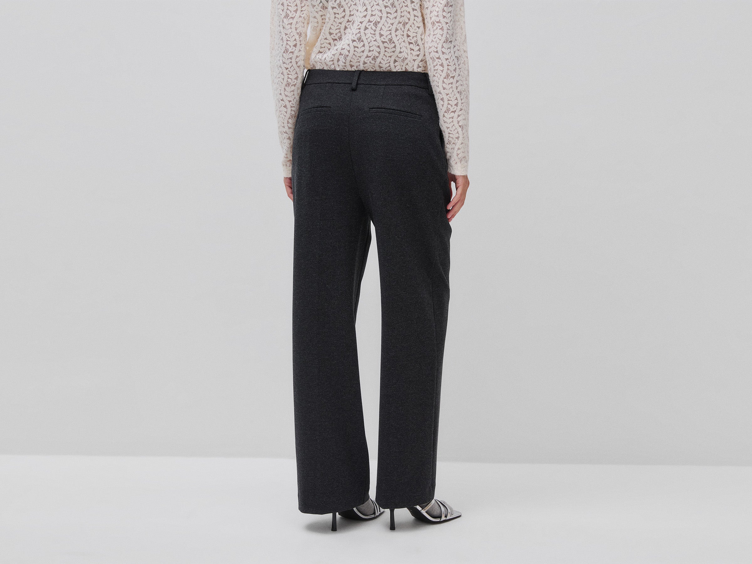 United Colors of Benetton Trousers pantaloni flanella con pieghe