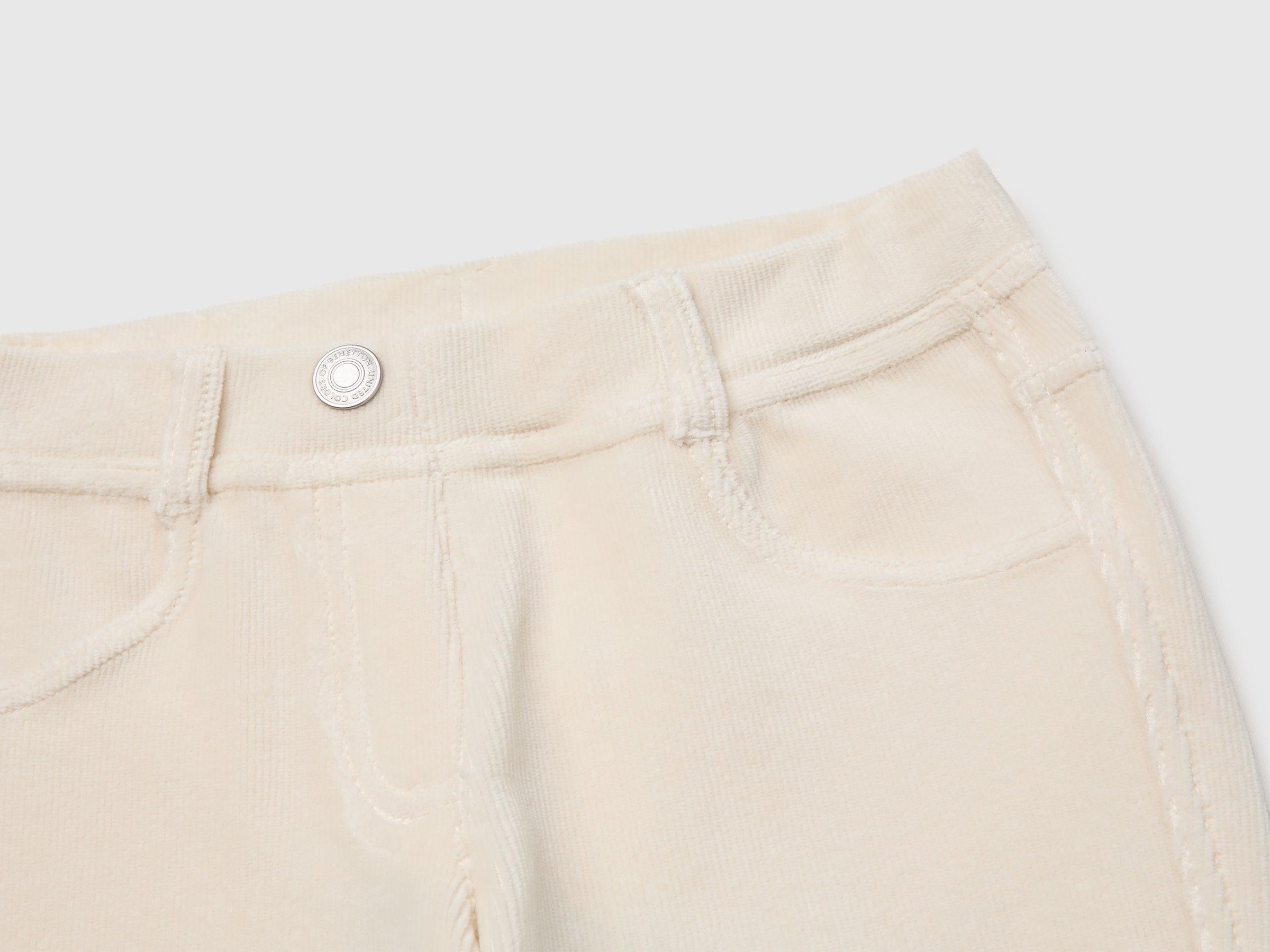 Benetton Pantaloni Ciniglia Super Skinny Cotone Taglia L