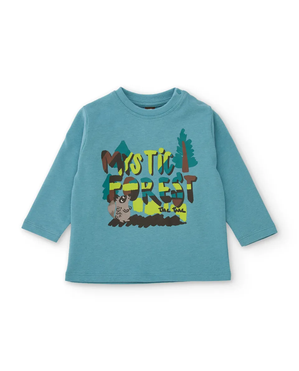 TucTuc Magliette maglia bambino blu maniche lunghe cotone