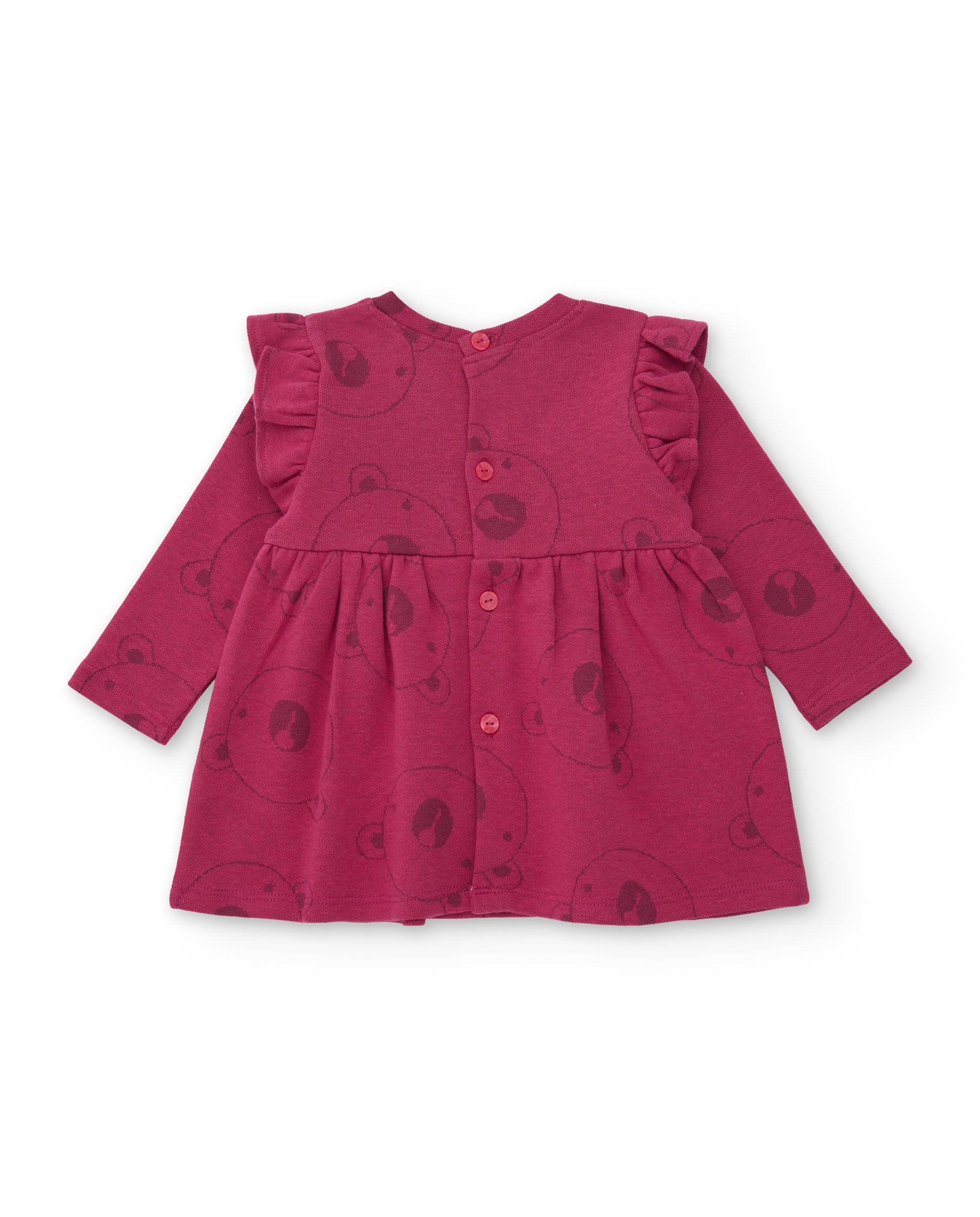 TucTuc Vestiti vestito neonata bordeaux orsetti