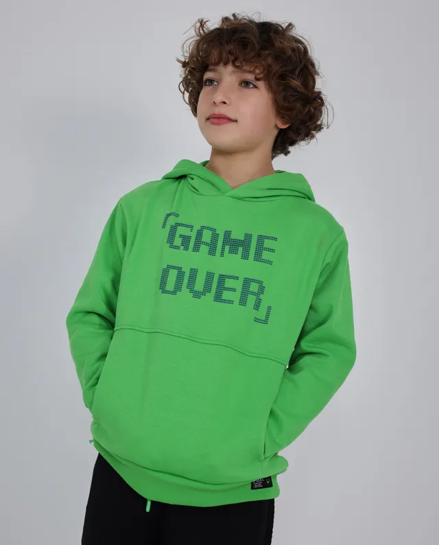 TucTuc Felpe Felpa Bambino Verde Videogiochi con Cappuccio