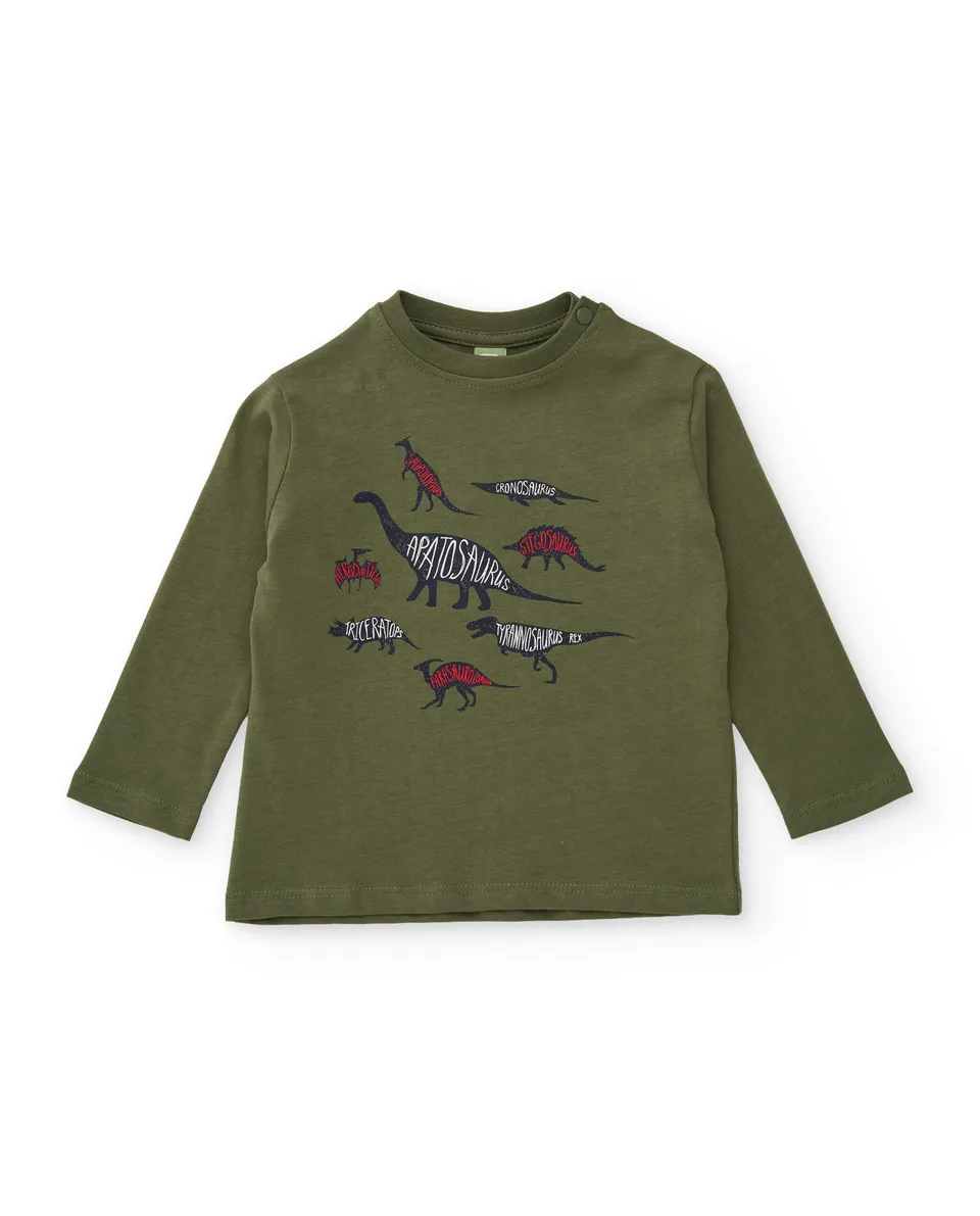 TucTuc Magliette maglia bambino dinosauri verde oliva