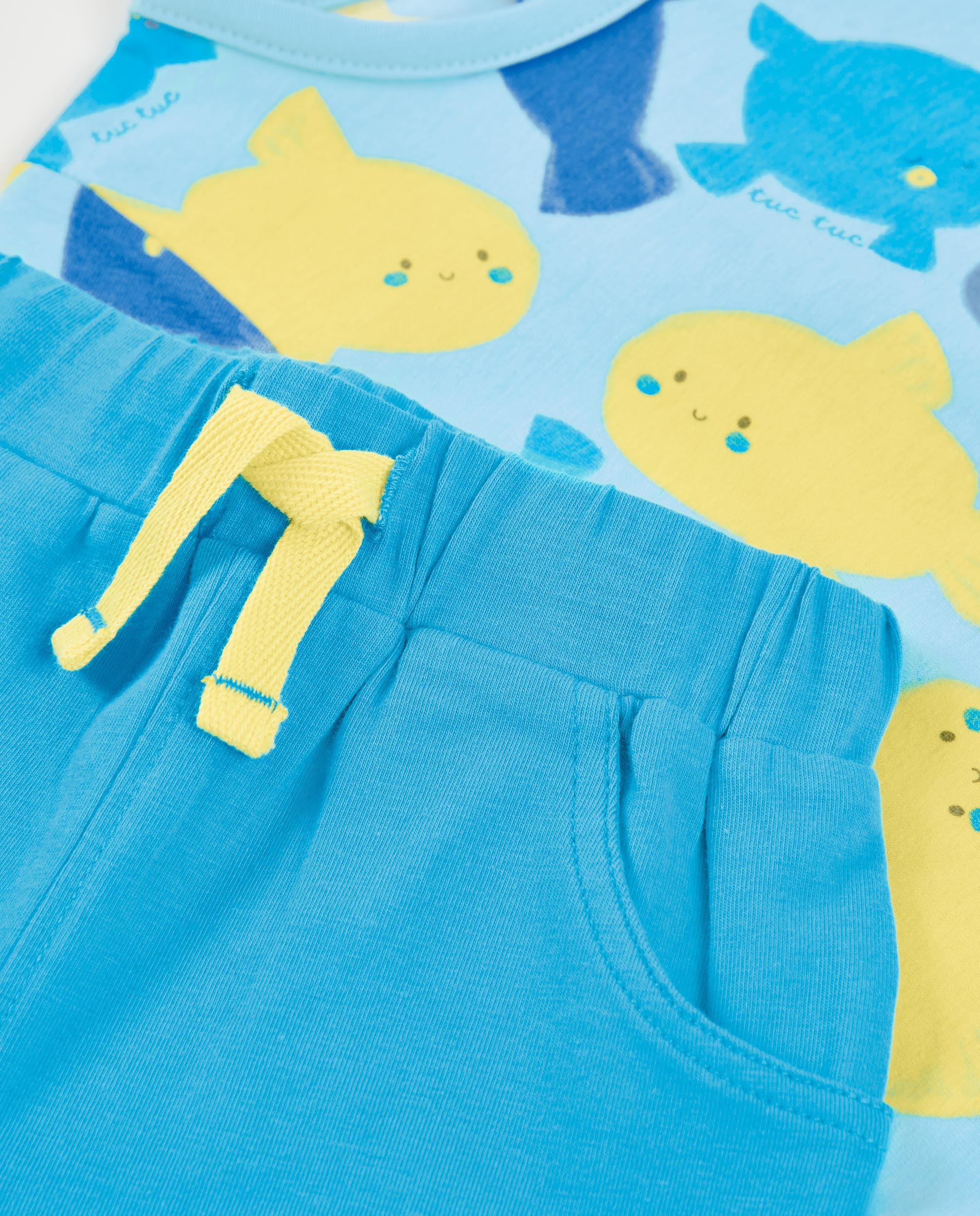 TucTuc Completi maglia pescioli set blu maglia 0-1 mesi