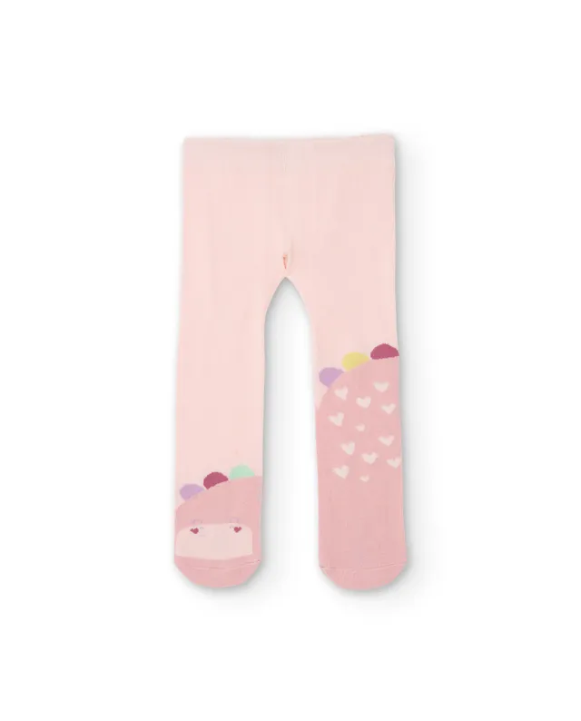 TucTuc Accessori collant neonata rosa cotone dinosauro