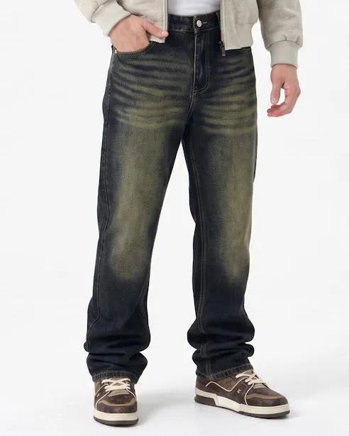 Sottosopra ane8714 jeans wide leg uomo jeans scuro 42 sabbiato