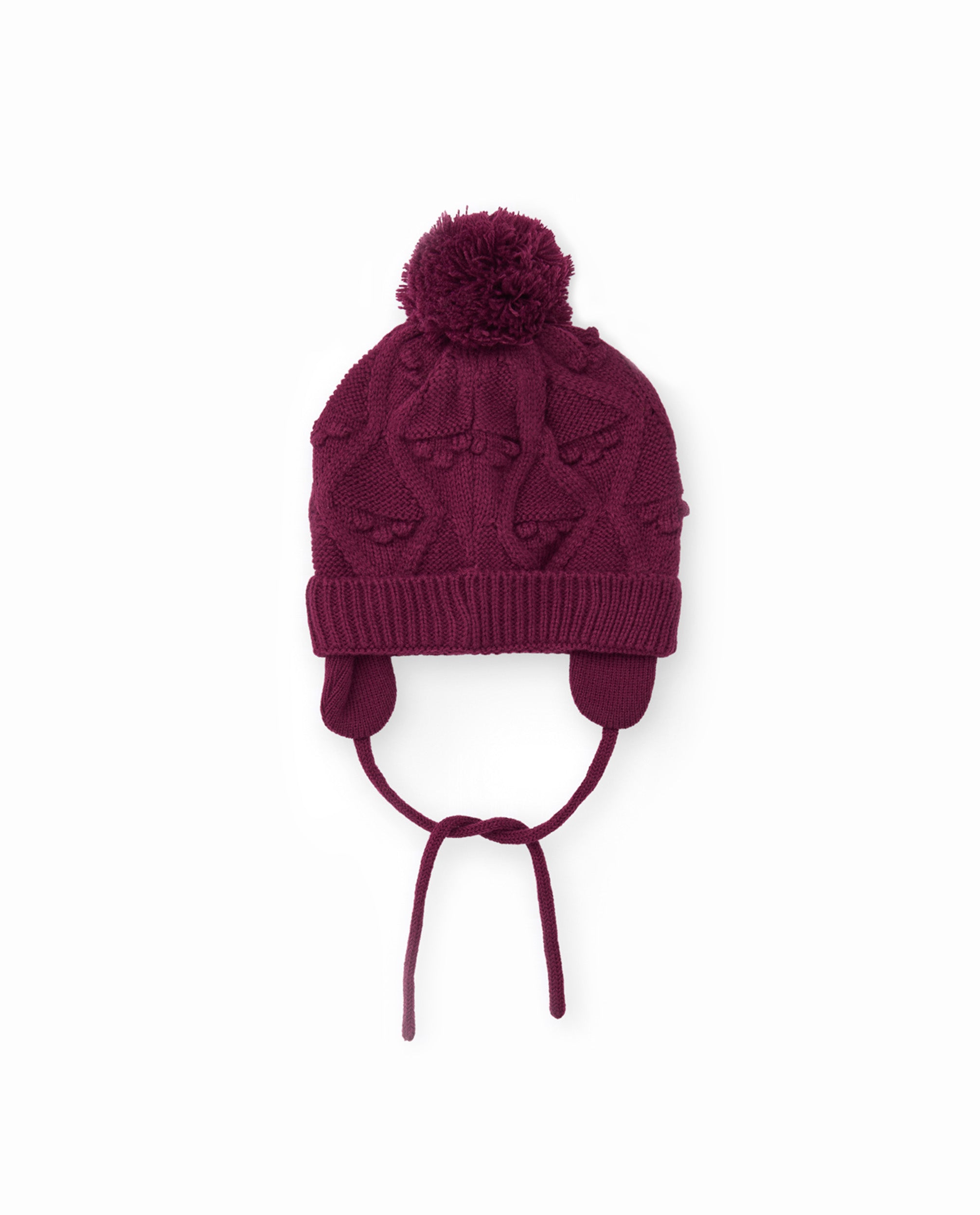 TucTuc Accessori Berretto Bambina Bordeaux Pompon