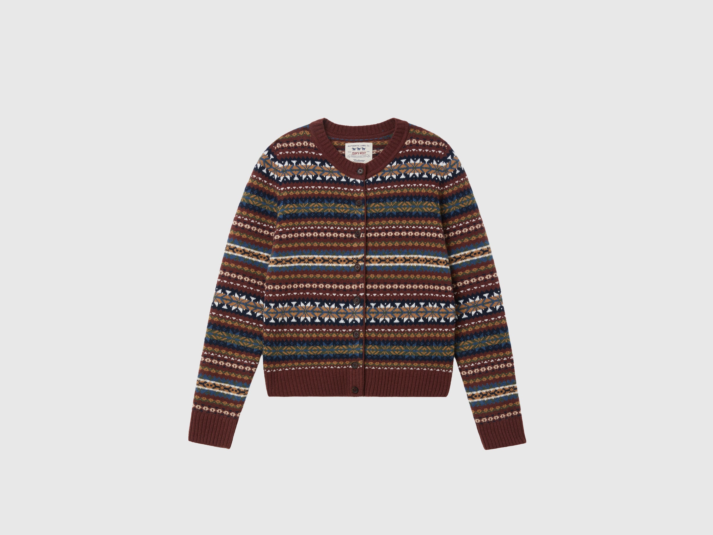 United Colors of Benetton Cardigan Jacquard lana collo tondo