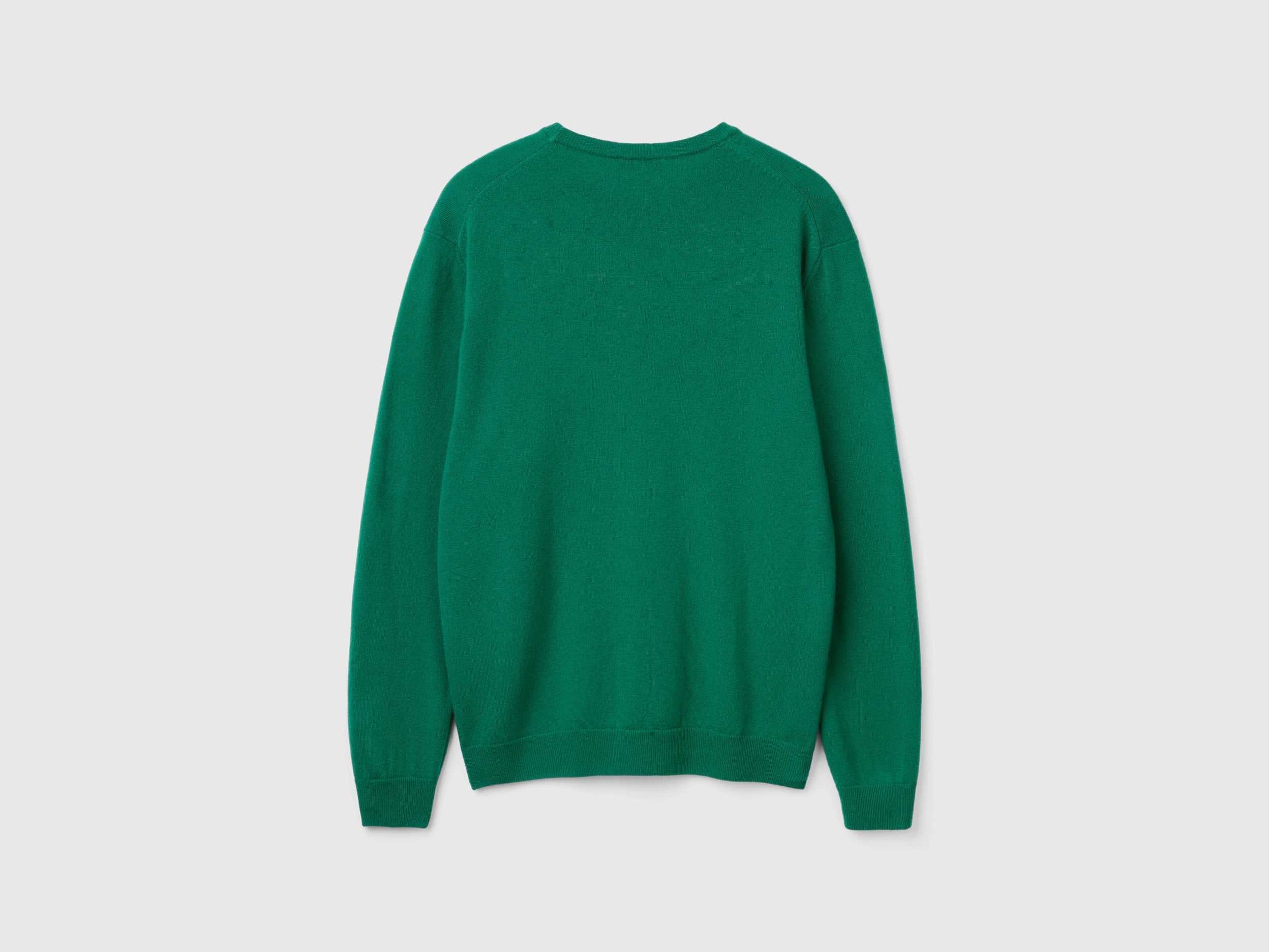 United Colors of Benetton Maglione Girocollo Verde Bosco Lana Merino