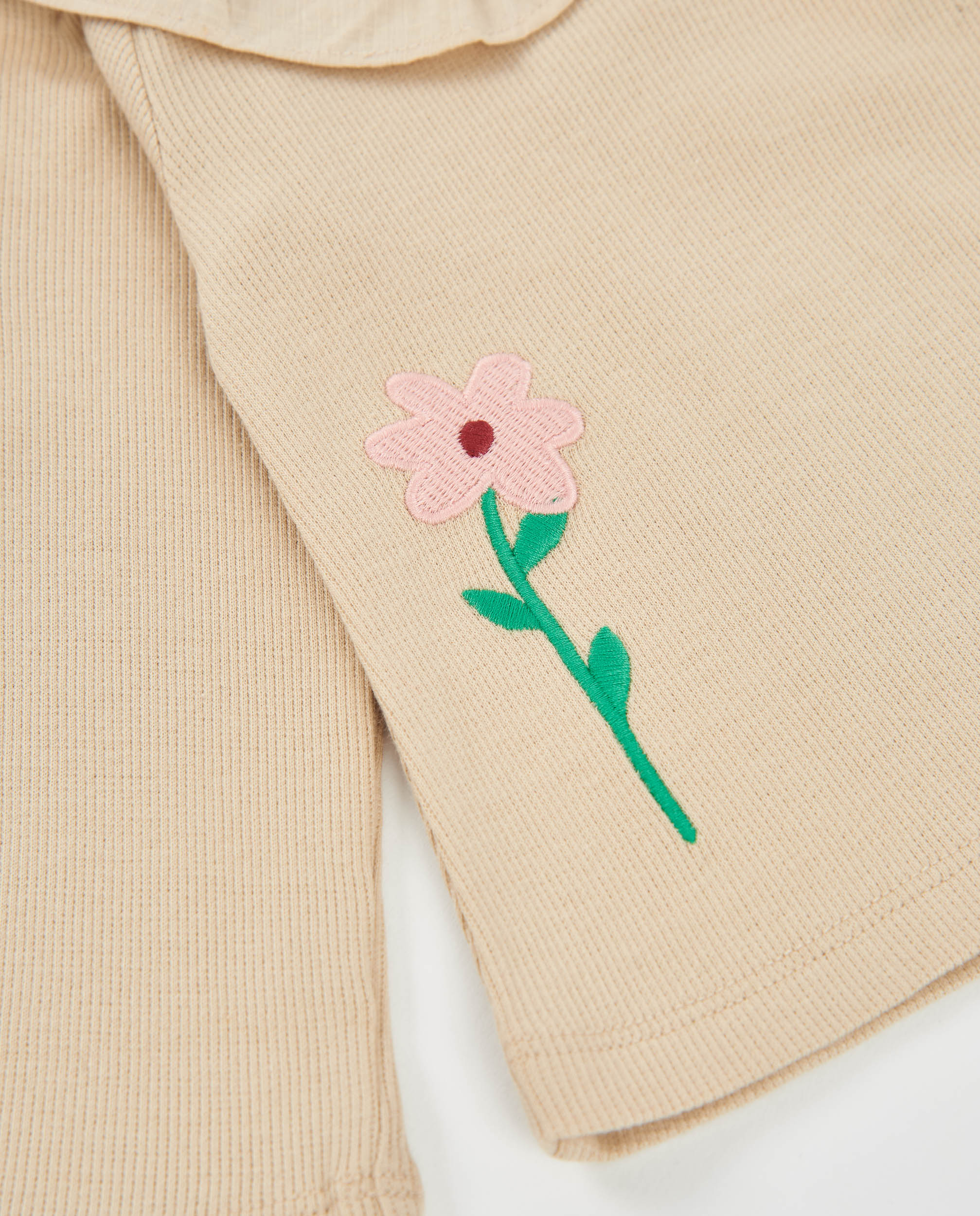 TucTuc Magliette Maglia Bambina Beige Volant Fiore