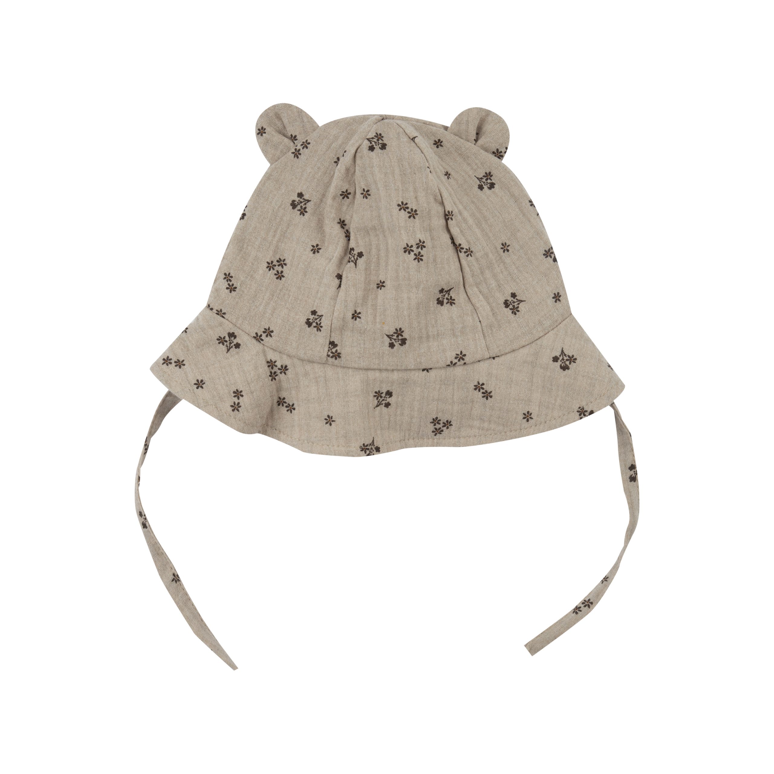 Woolly Organic Muslin cappello sole neonato orsetto cotone bio