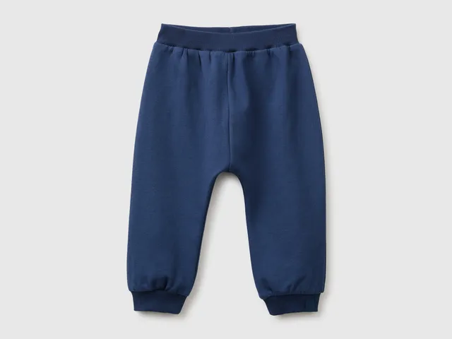 United Colors of Benetton Pantaloni Tuta Cotone Bio Elasticizzati