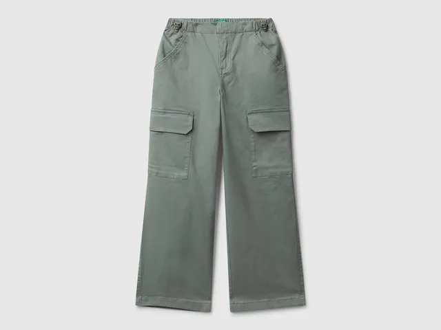 United Colors of Benetton pantaloni parachute cotone stretch
