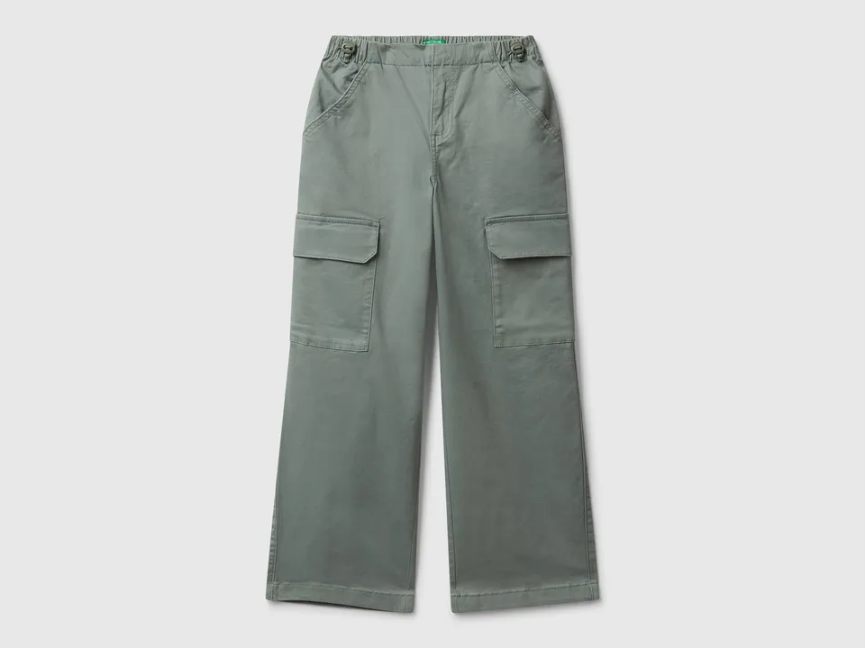United Colors of Benetton pantaloni parachute cotone stretch