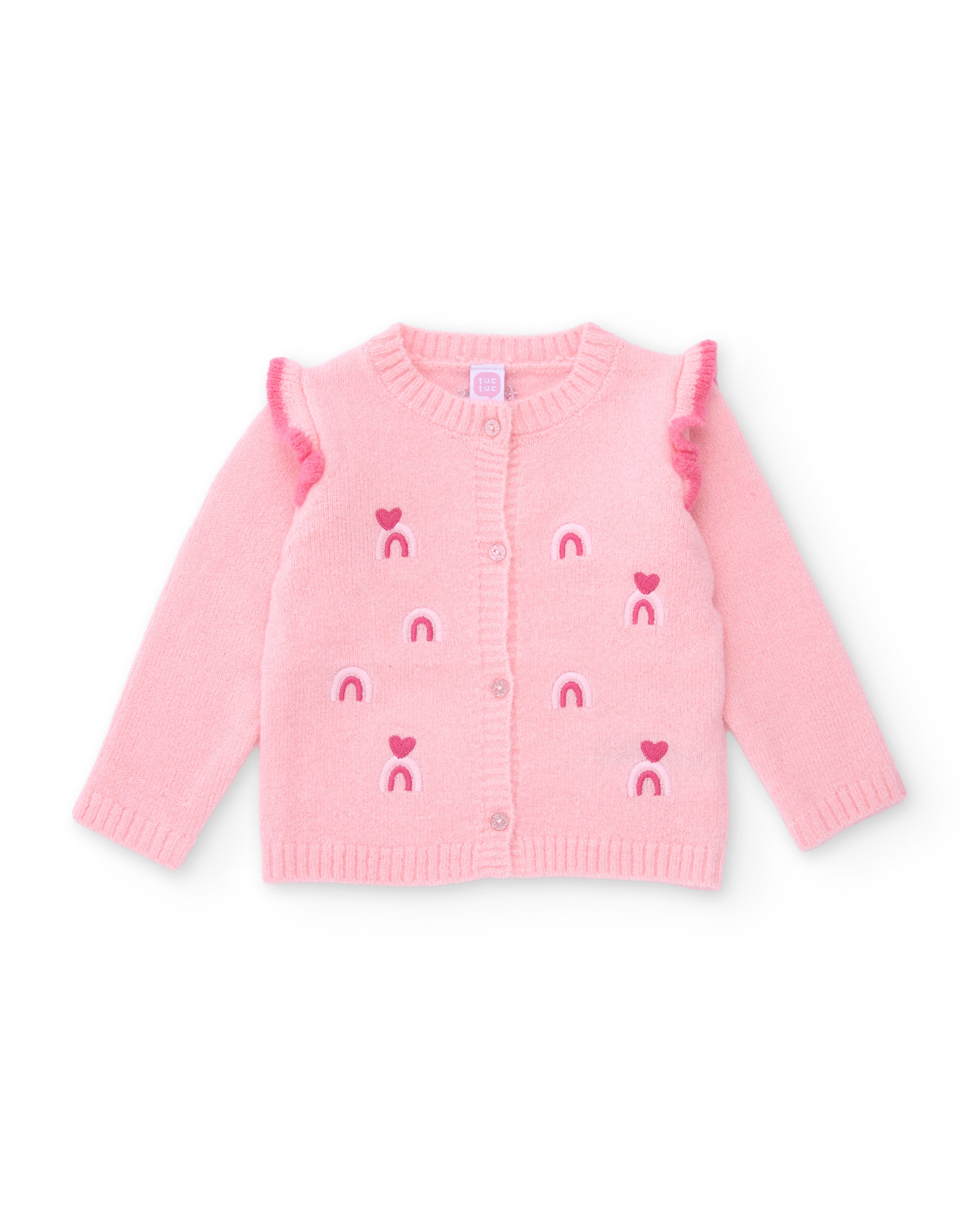 TucTuc Maglioni Giacca in maglia neonata rosa volant