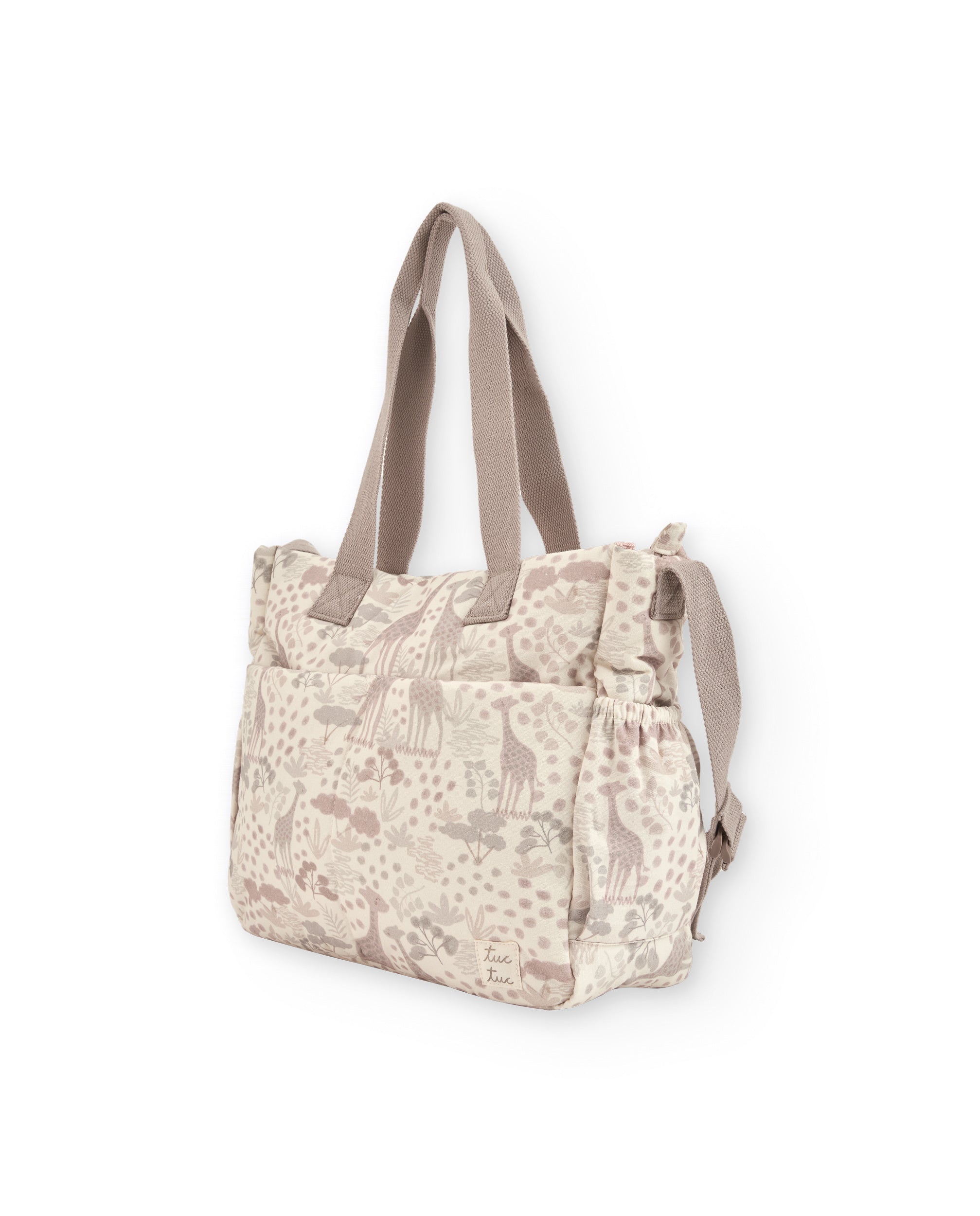 TucTuc Accessori Borsa fasciatoio beige stampa giraffe