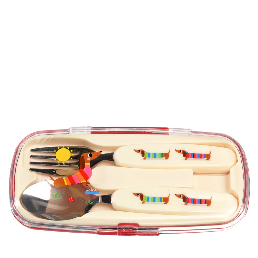 REX LONDON Bassotto Set Posate Bimbi con Custodia