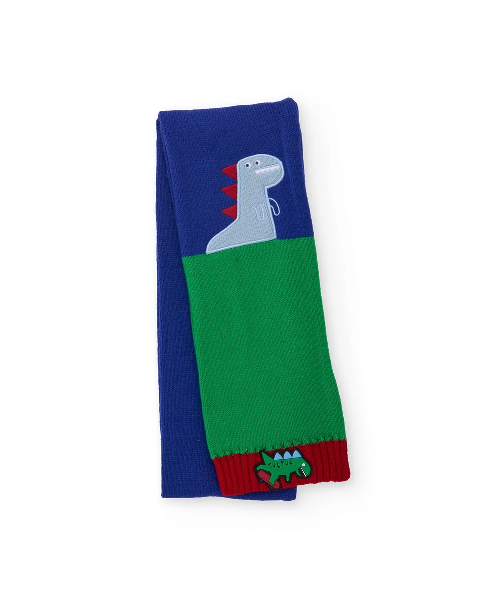 TucTuc Accessori Sciarpa bambino dinosauro blu maglia