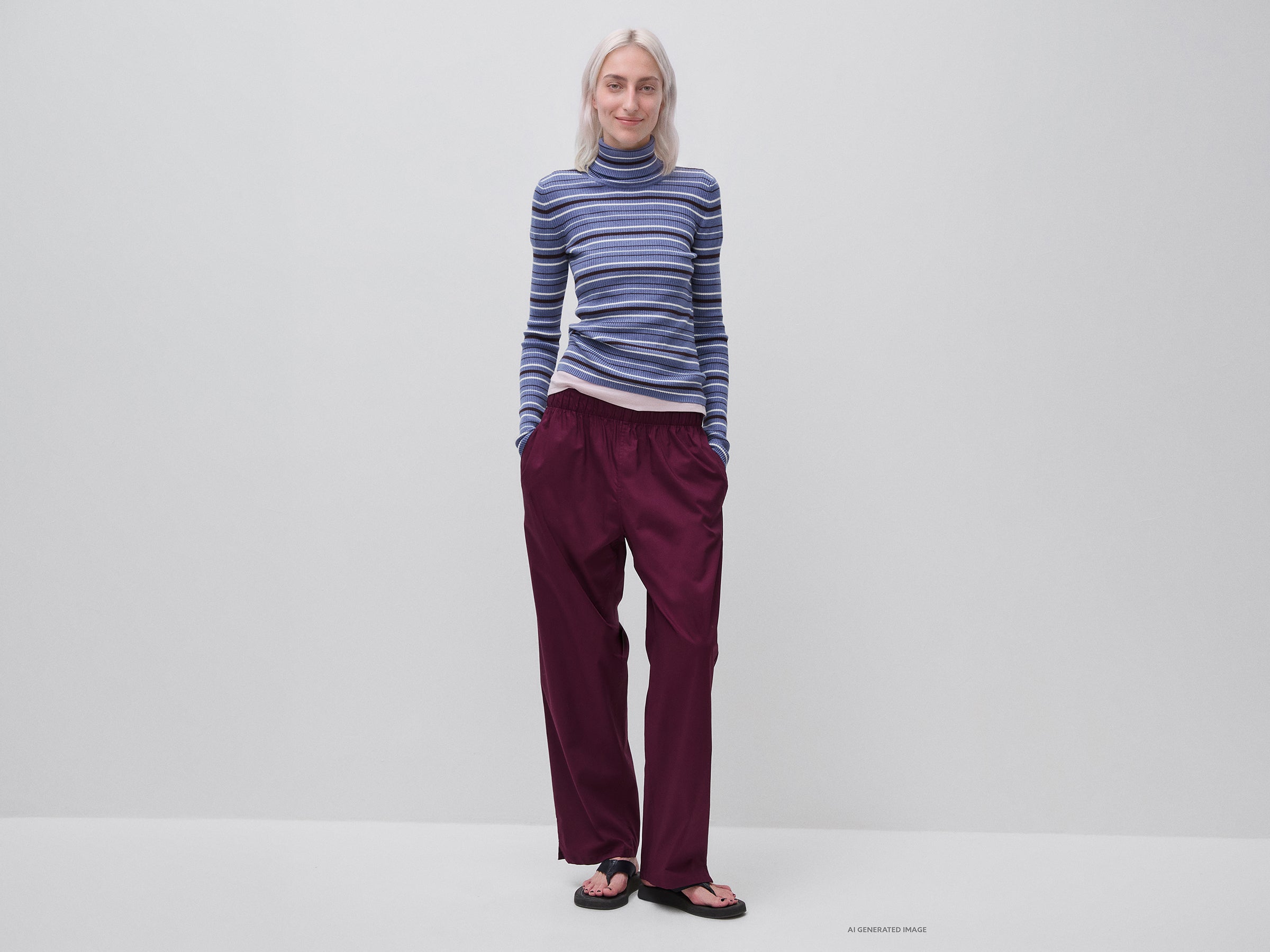 United Colors of Benetton Dolcevita M seta lana coste maglione donna