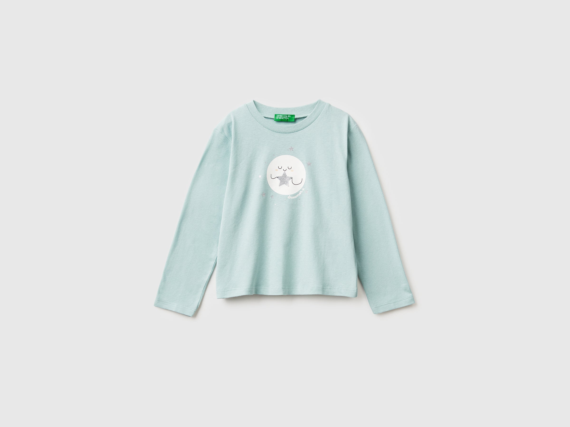 Benetton T-shirt bimba cotone biologico glitter taglia 104