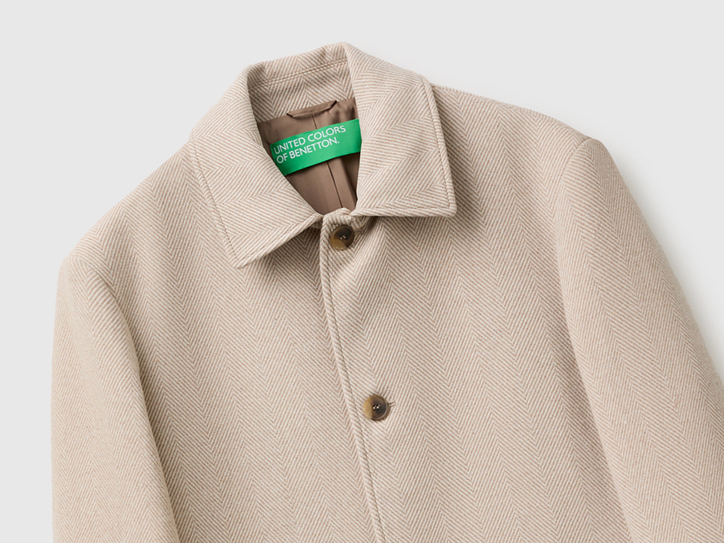 United Colors of Benetton Cappotto Misto Lana Bottoni Uomo