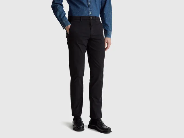United Colors of Benetton Chino Nero Slim Uomo Cotone Elasticizzato