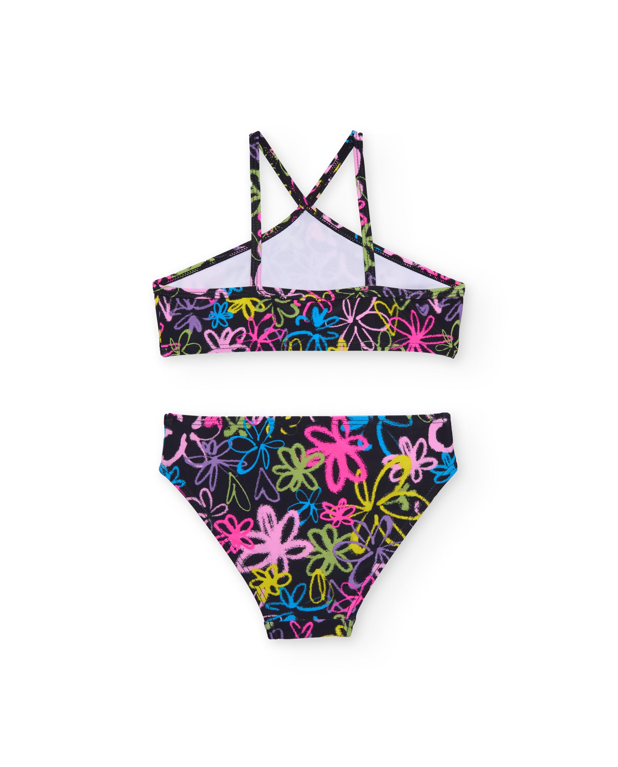 TucTuc Costumi Bikini Bambina Nero Graffiti Due Pezzi