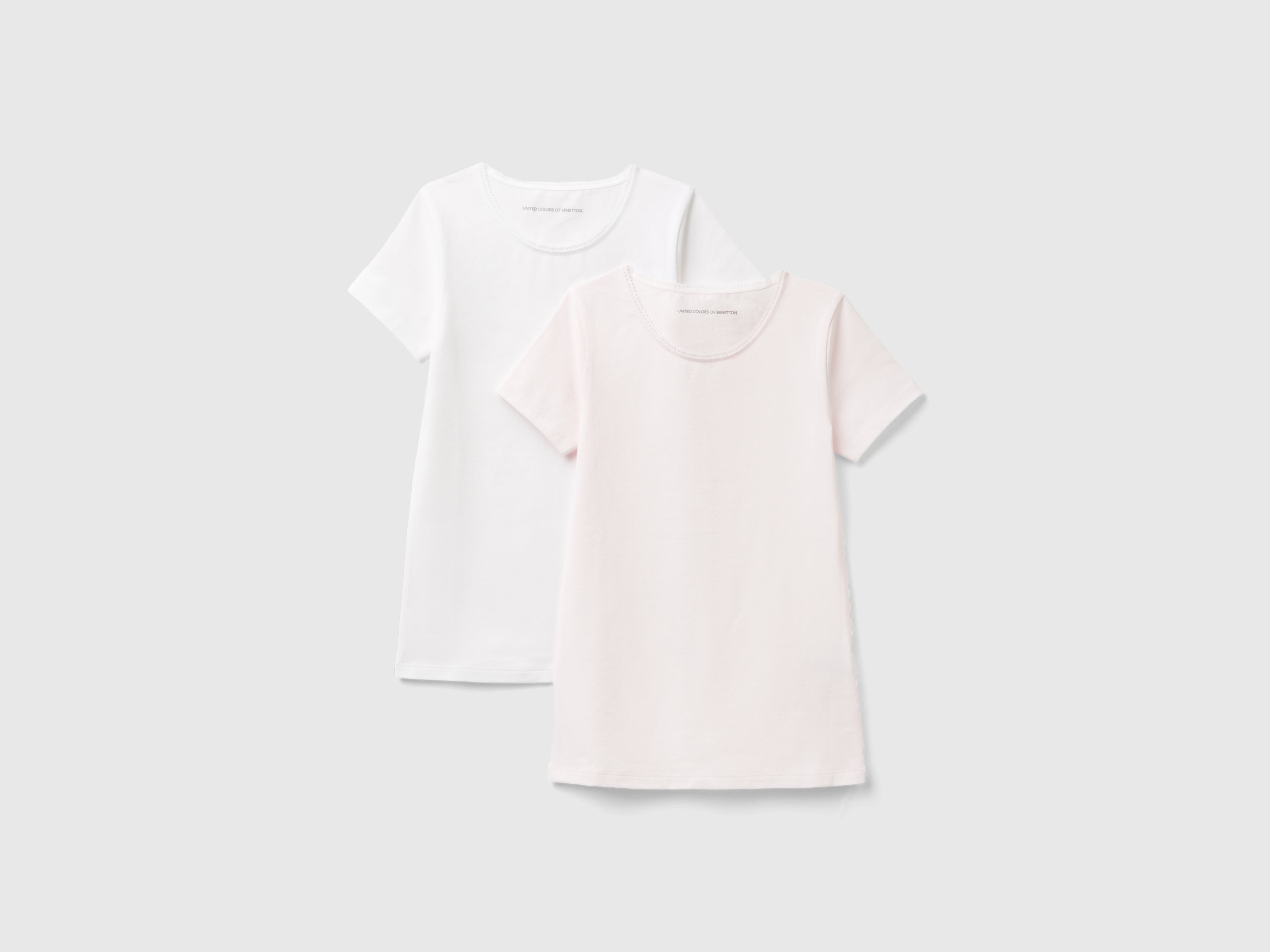 United Colors of Benetton set 2 magliette cotone pizzo donna