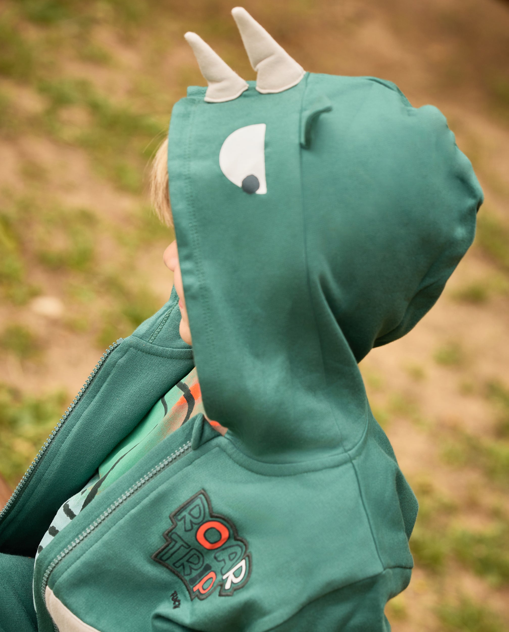 TucTuc Felpe Cappuccio Verde Bambino Motivo Rinoceronte