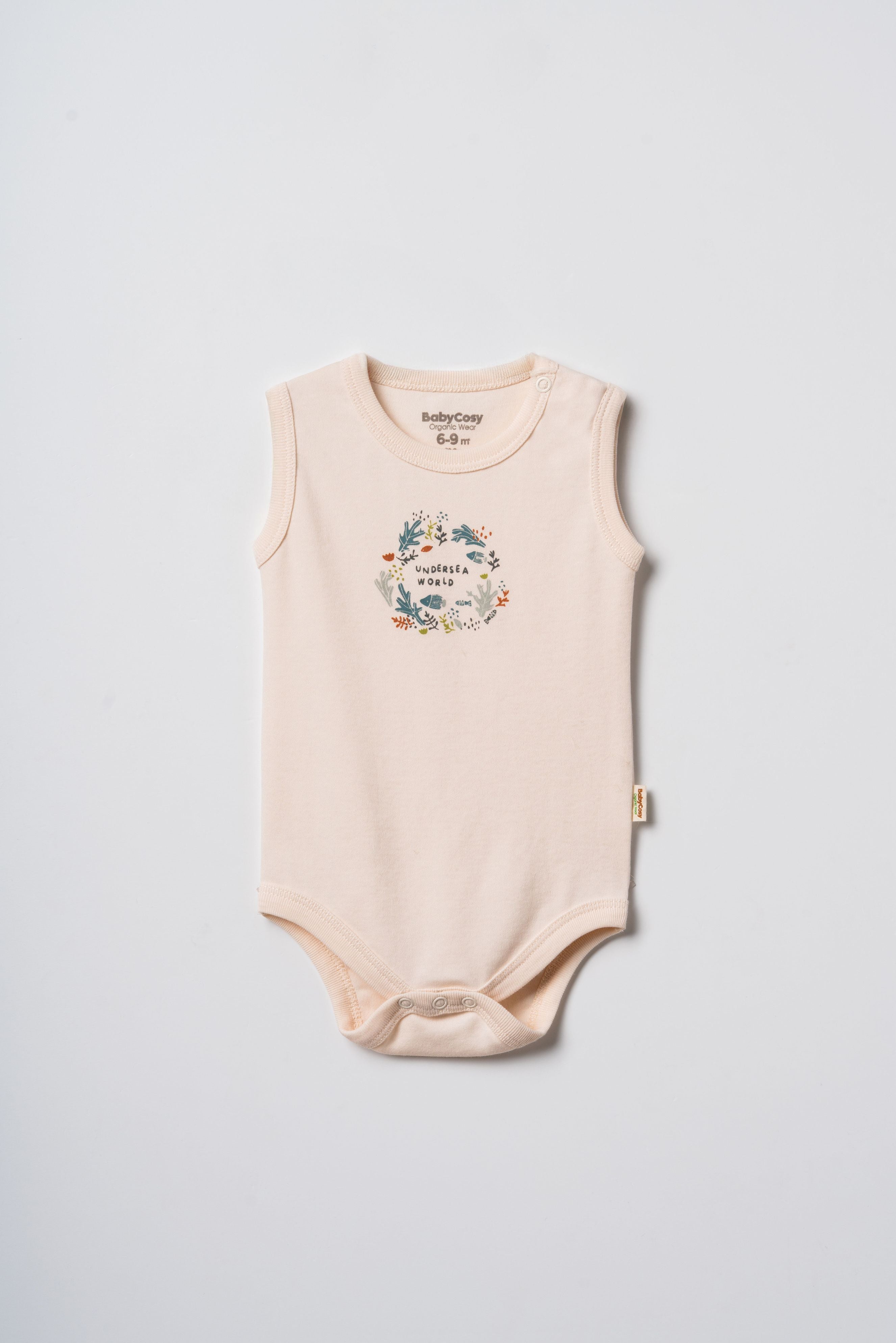 Babycosy Organic set 2 body senza maniche neonato cotone bio