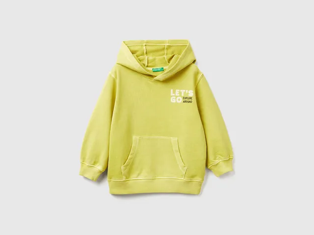 United Colors of Benetton Sweatshirts Felpa Bimbo Cotone Cappuccio Stampa