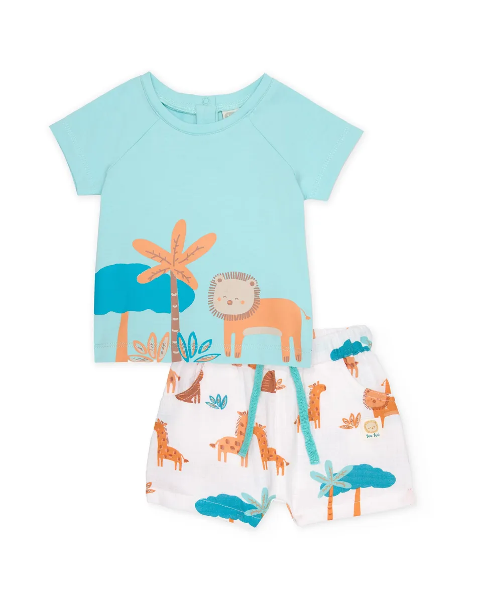 TucTuc Completi Completo neonato blu leone 2 pezzi