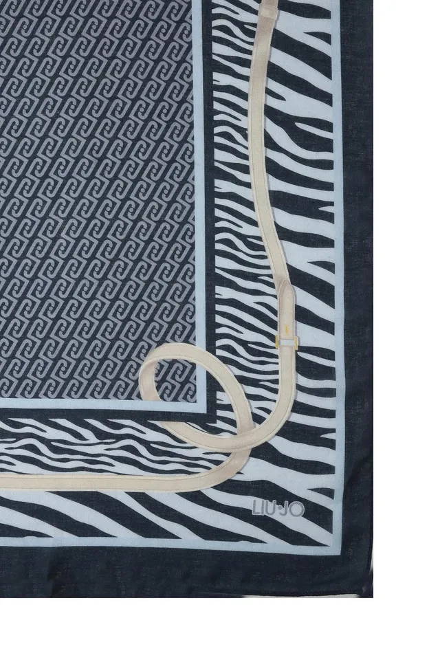Liu Jo Jeans 2F6063 Stola Foulard Animalier Midnight 70x180