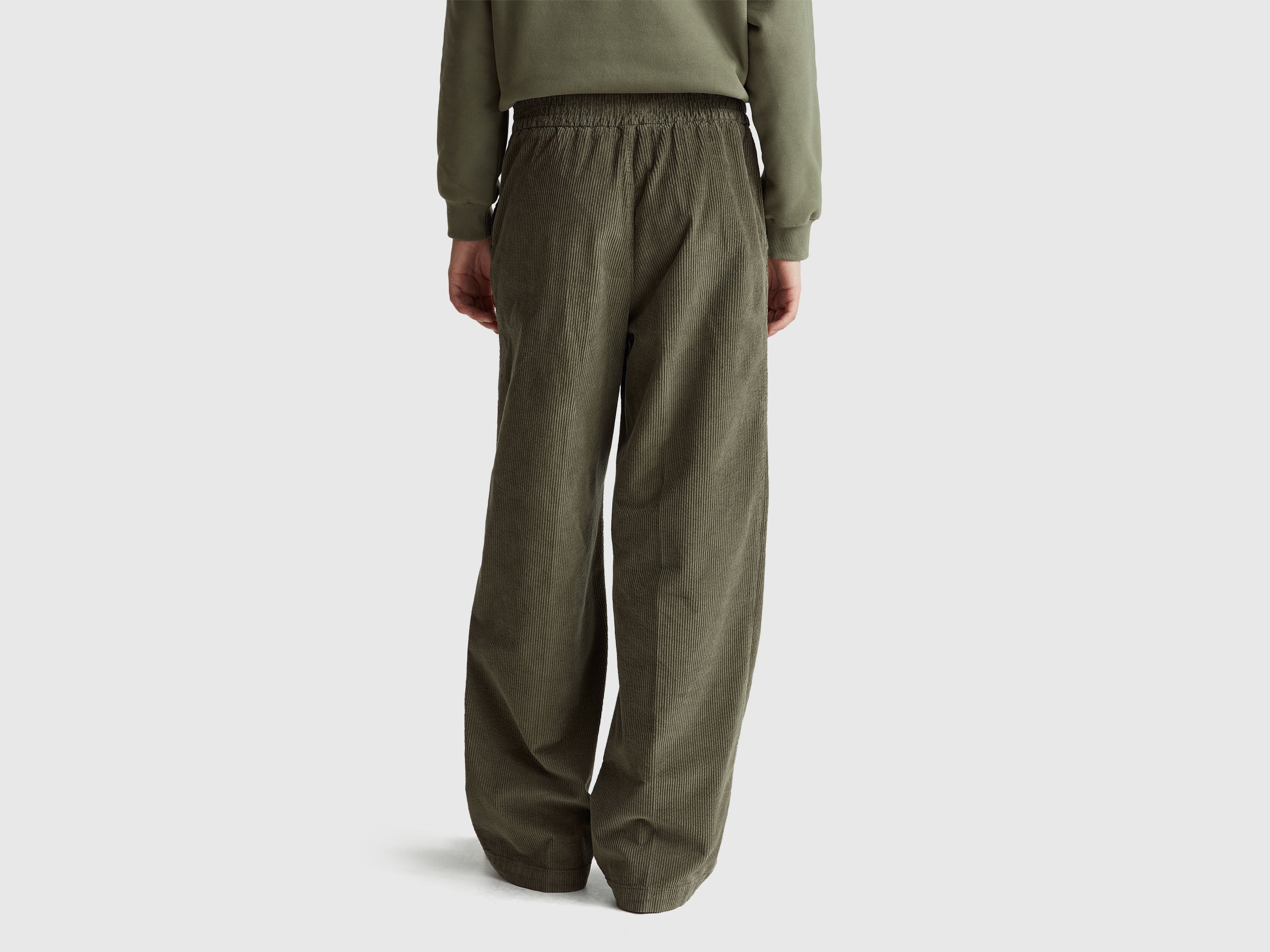 United Colors of Benetton Pantaloni Velluto Gamba Larga Donna