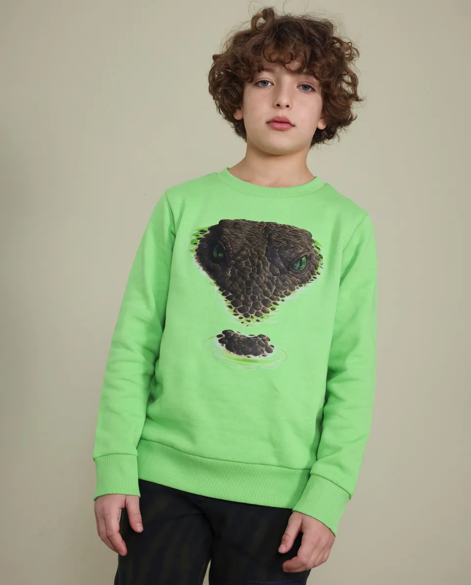 TucTuc Felpe Serpente Felpa Bambino Verde Cotone Felpato