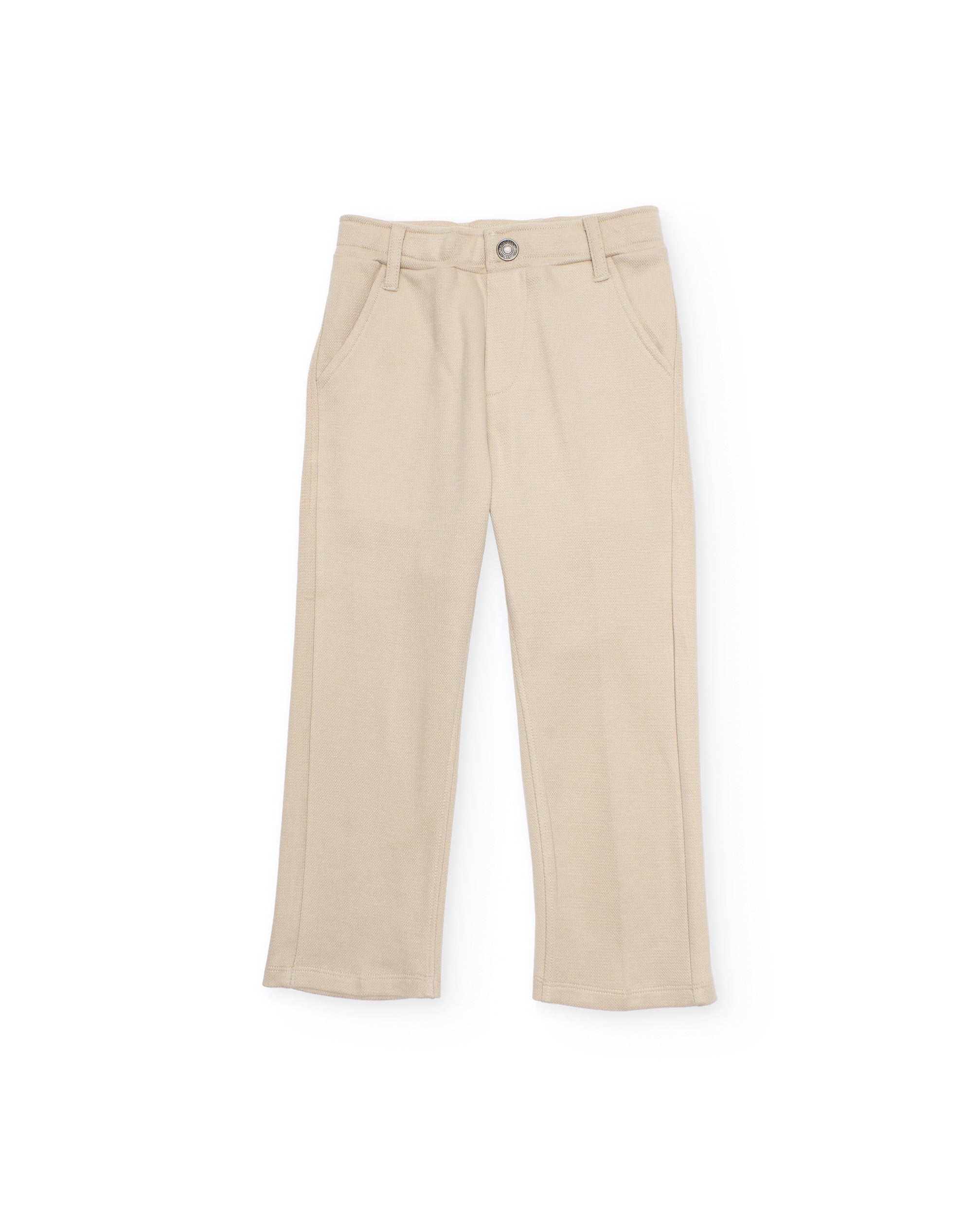 TucTuc Pantaloni bimbo dritto beige tasche cotone