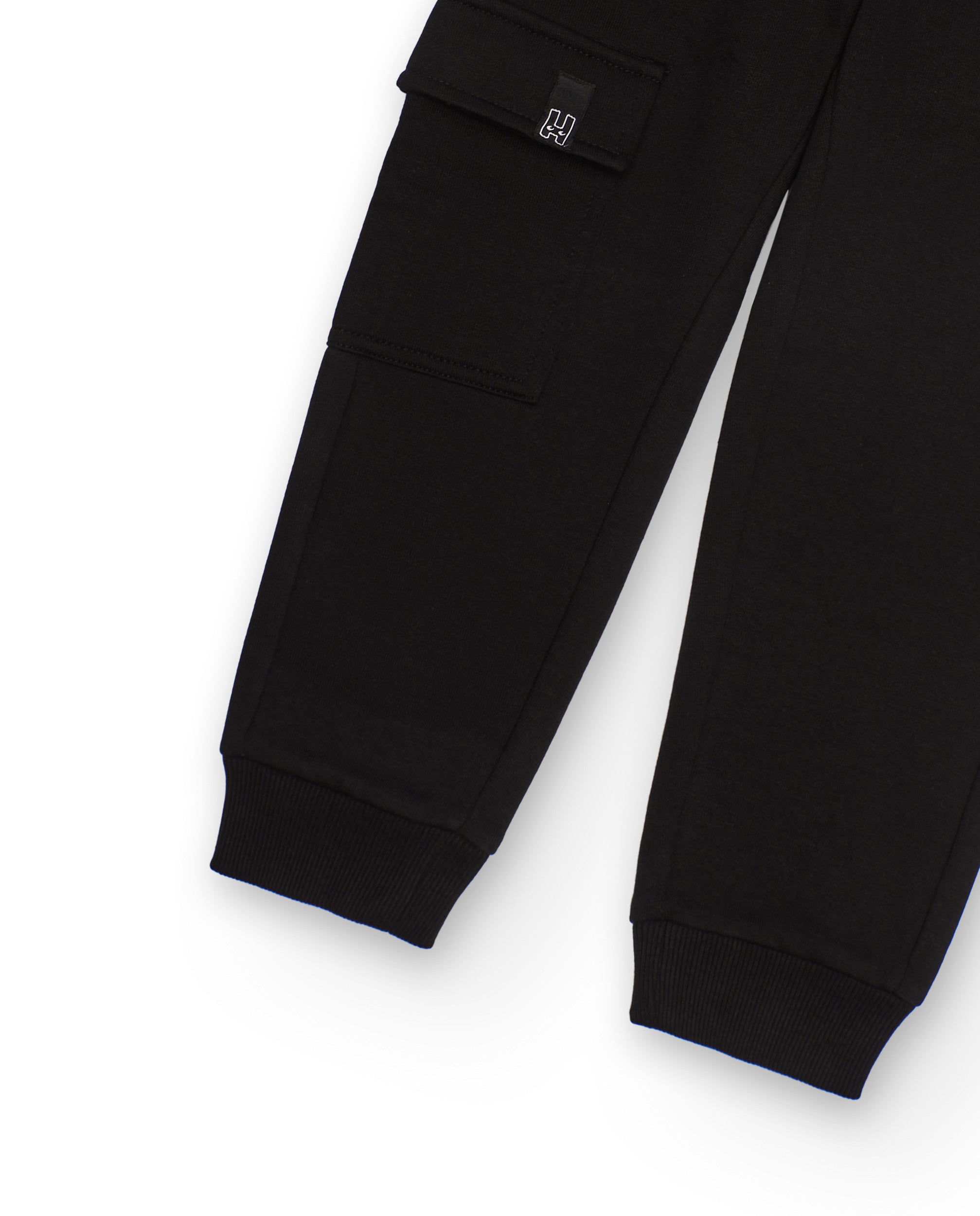 TucTuc Pantaloni Jogger Bambino Nero Tasca Cargo