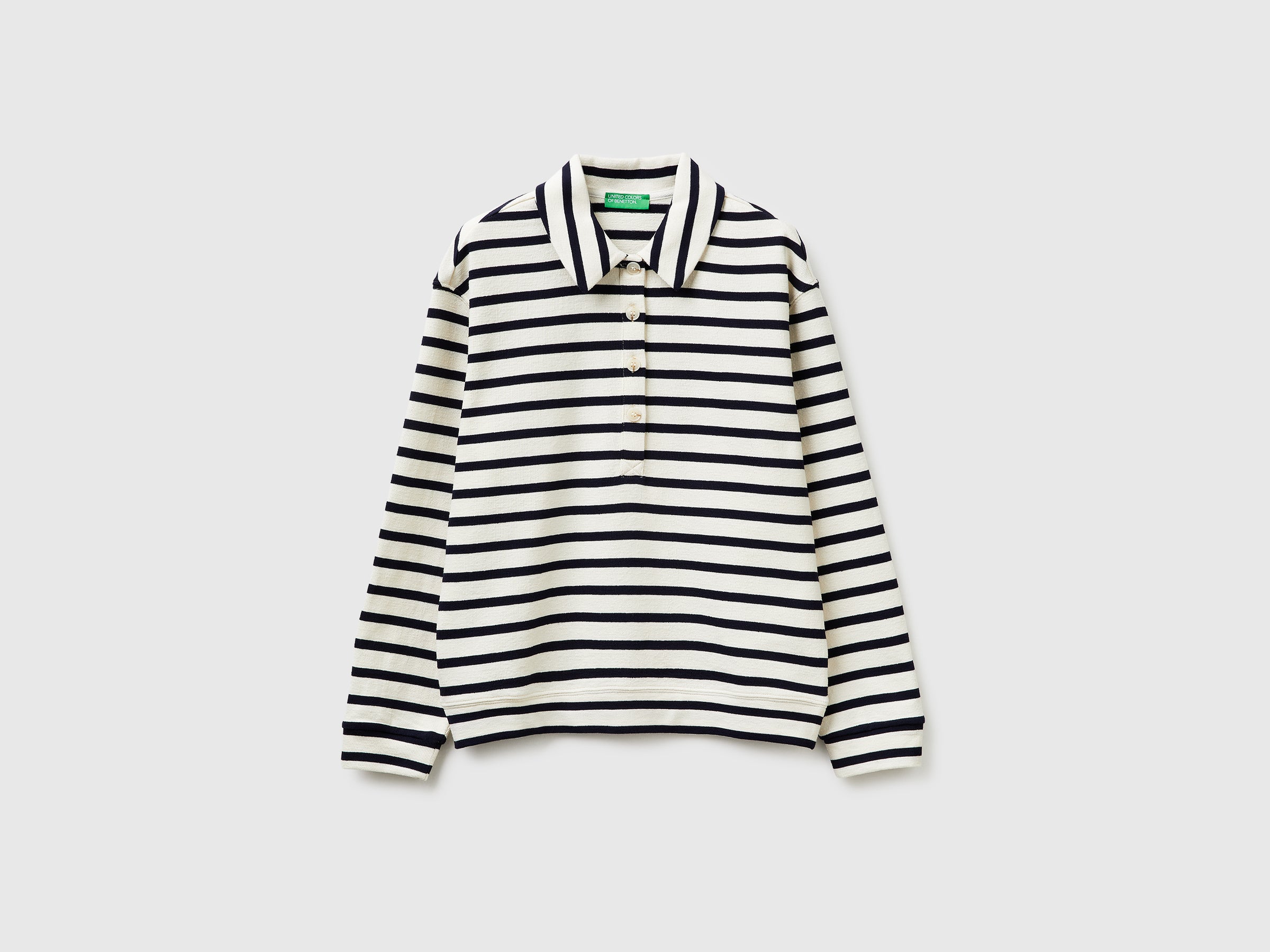 Benetton Sweatshirts Polo righe felpa cotone taglia M
