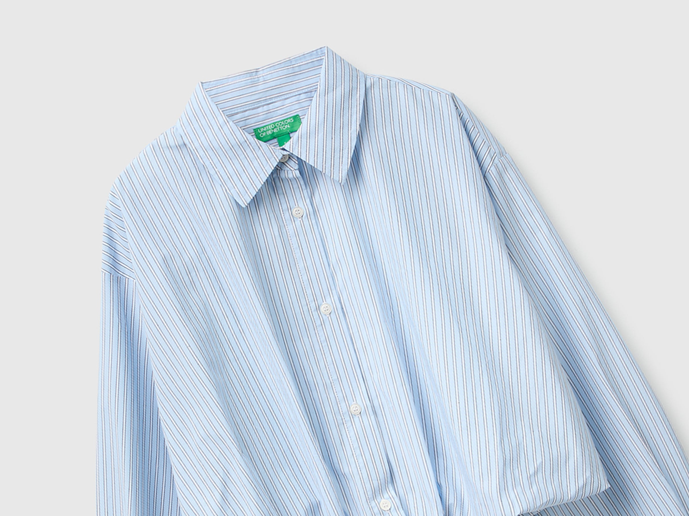 United Colors of Benetton camicia righe cotone con top interno