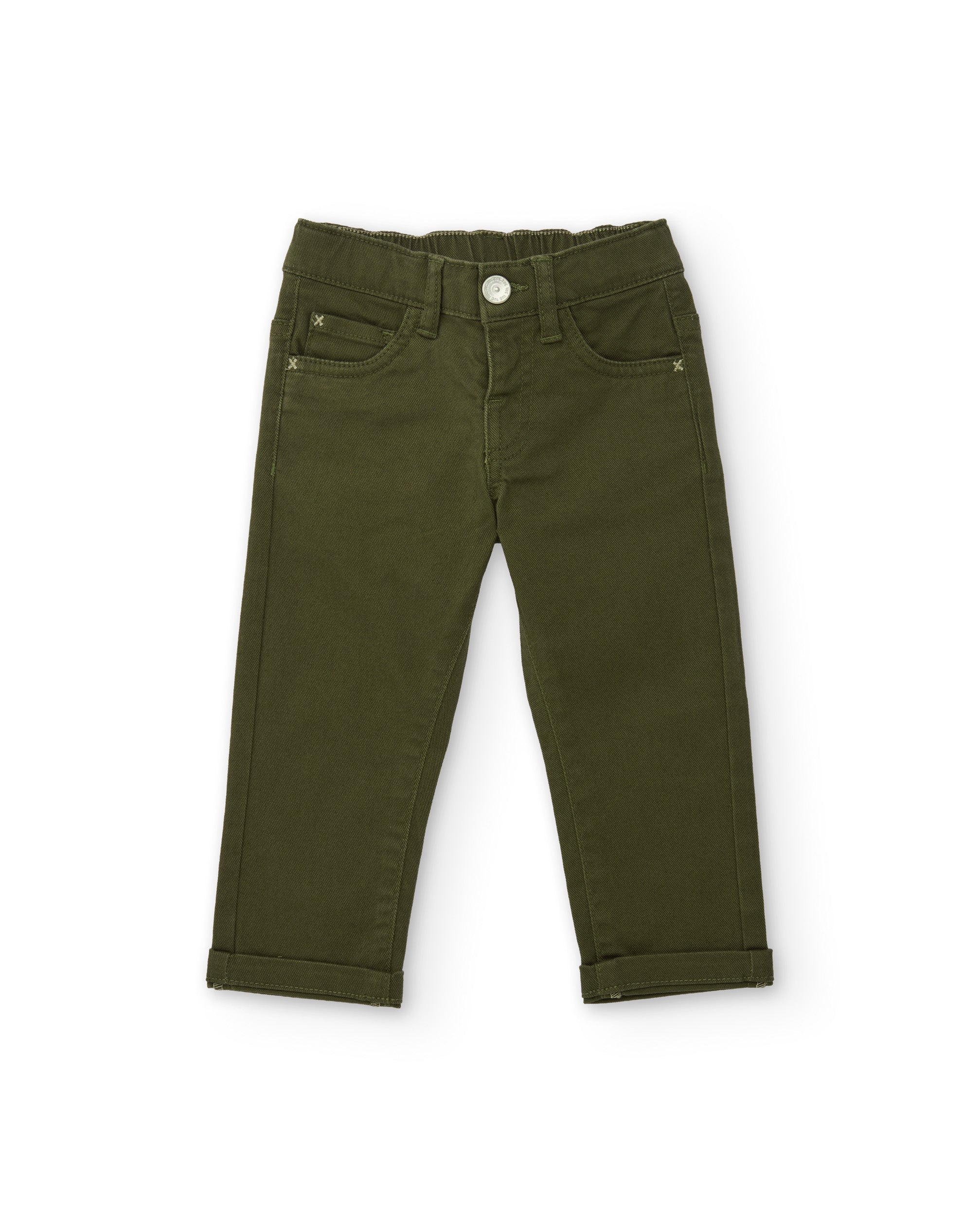 TucTuc Pantaloni Twill Bambino Verde Oliva 5 Tasche