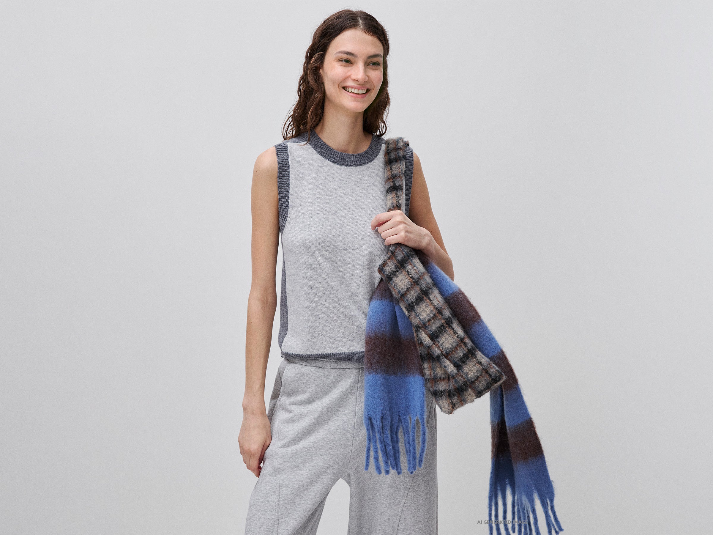 United Colors of Benetton Gilet lana 100% XS color block caldo