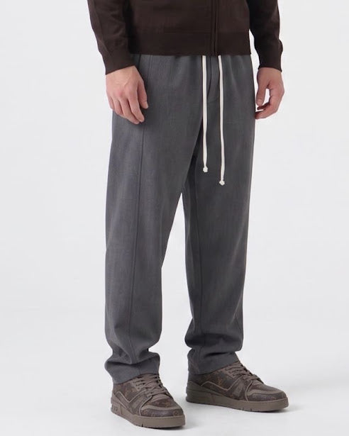 Sottosopra pantalaccio baggy pantalone nero cuciture a vista