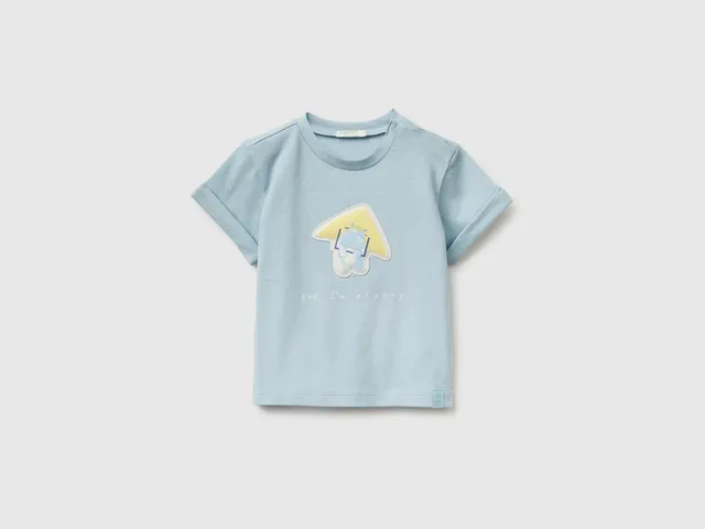 United Colors of Benetton T-shirt patch cotone biologico taglia 56