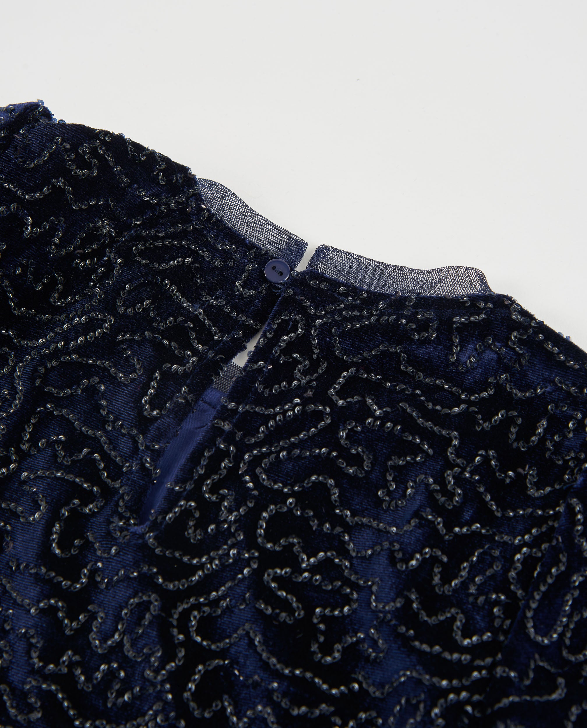 TucTuc Vestiti Vestito bambina svasato blu navy brillante