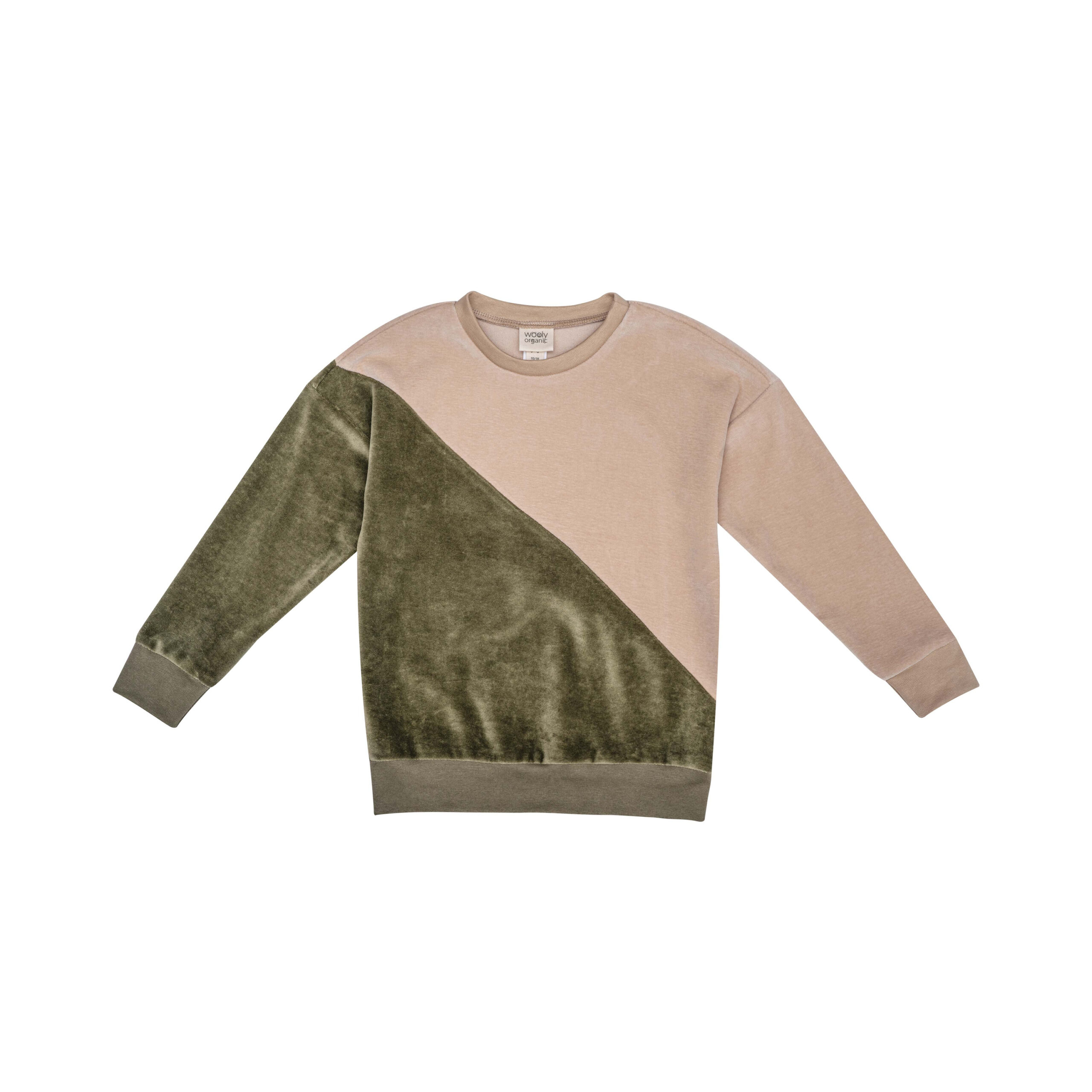Woolly Organic Velour Sweater felpa velluto Sand Khaki