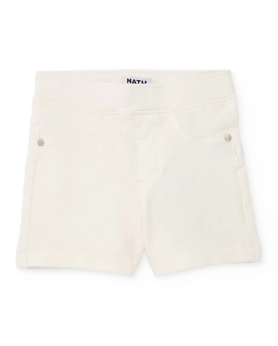 TucTuc Bermuda shorts bambina bianco elasticizzato tasche