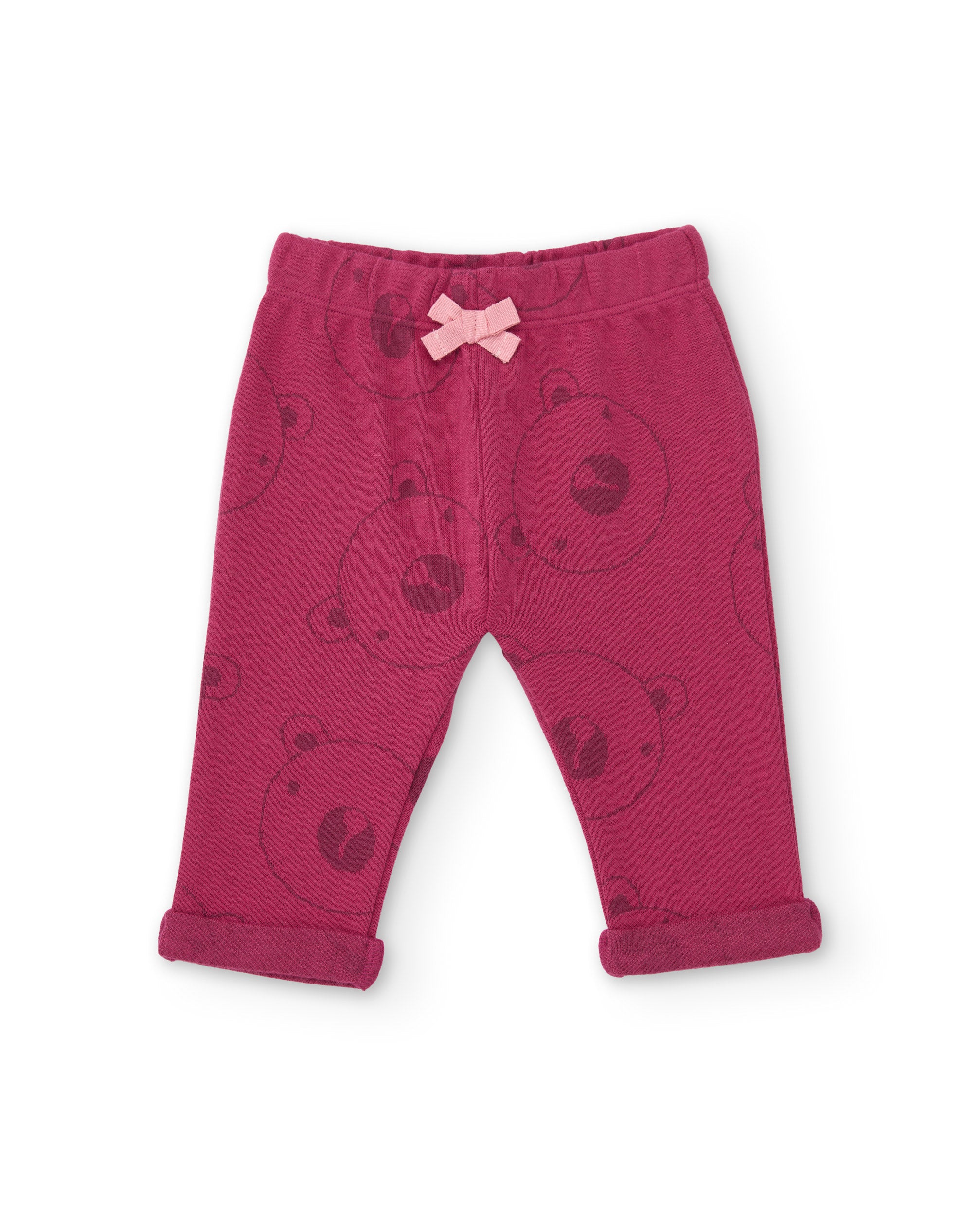 TucTuc Completi Completo Neonata Felpa Bordeaux Orsetto 3 Pezzi