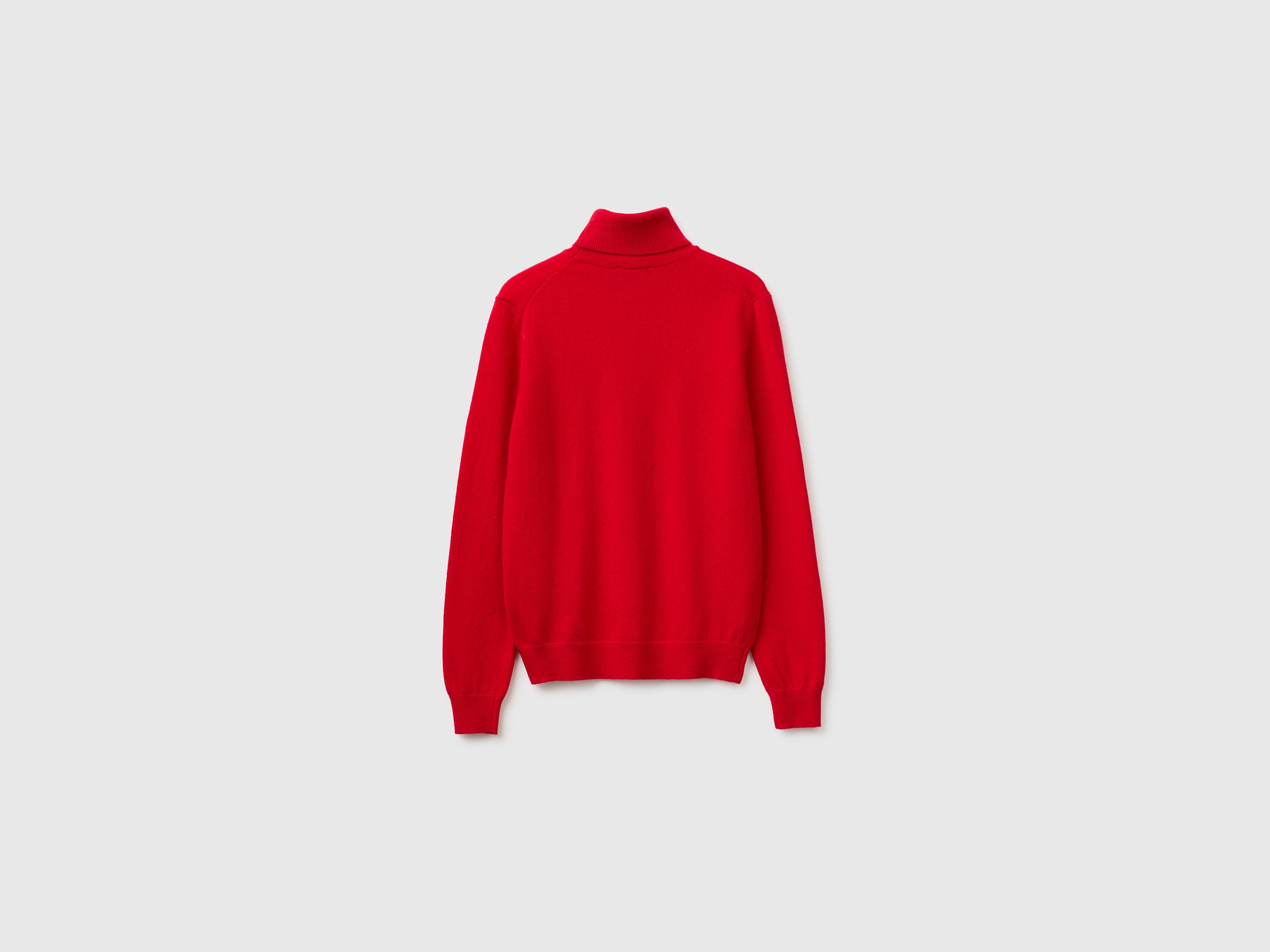 United Colors of Benetton Maglione Dolcevita Lana Merino Rosso