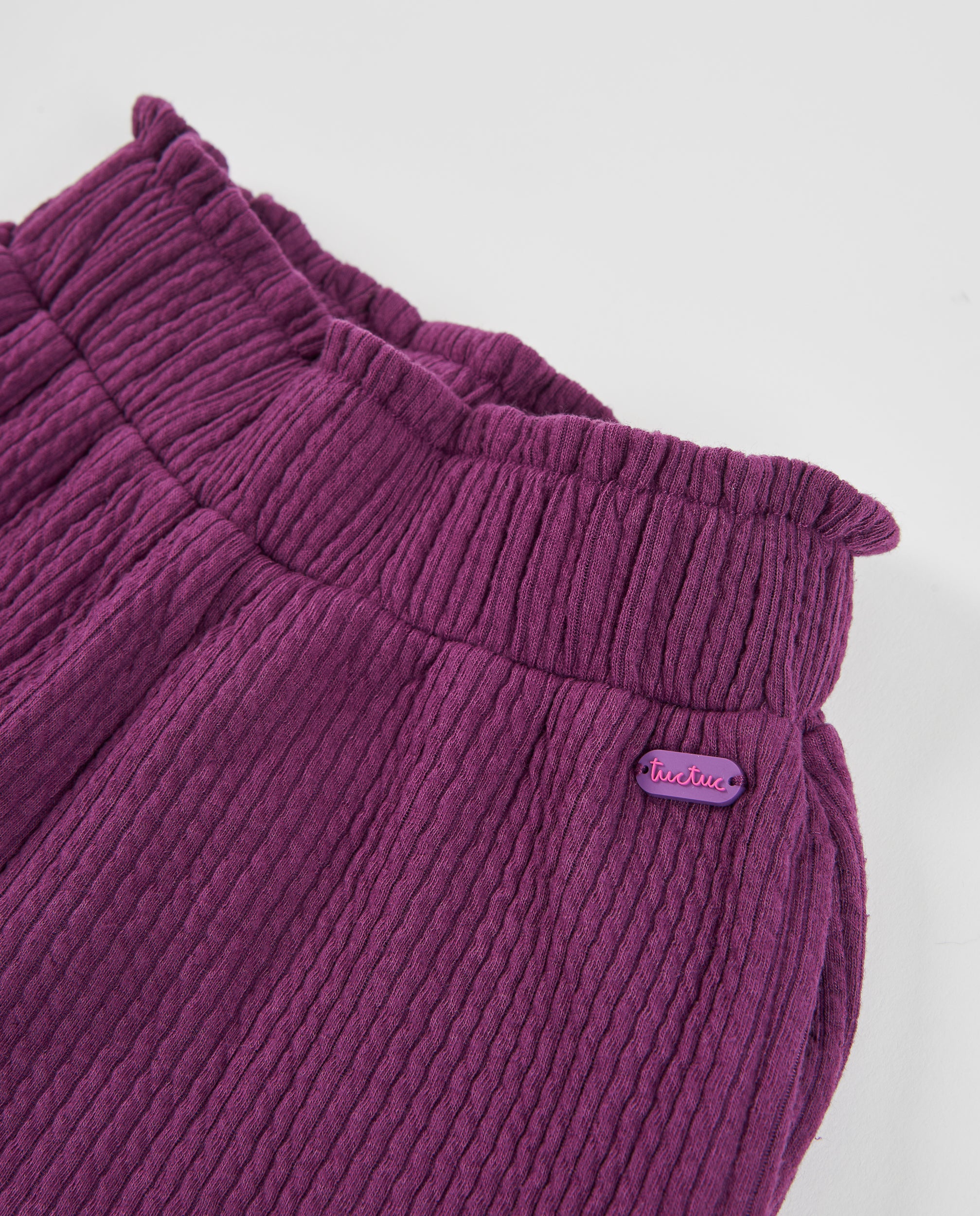 TucTuc Pantaloni coste bambina viola vita elastica 6 mesi