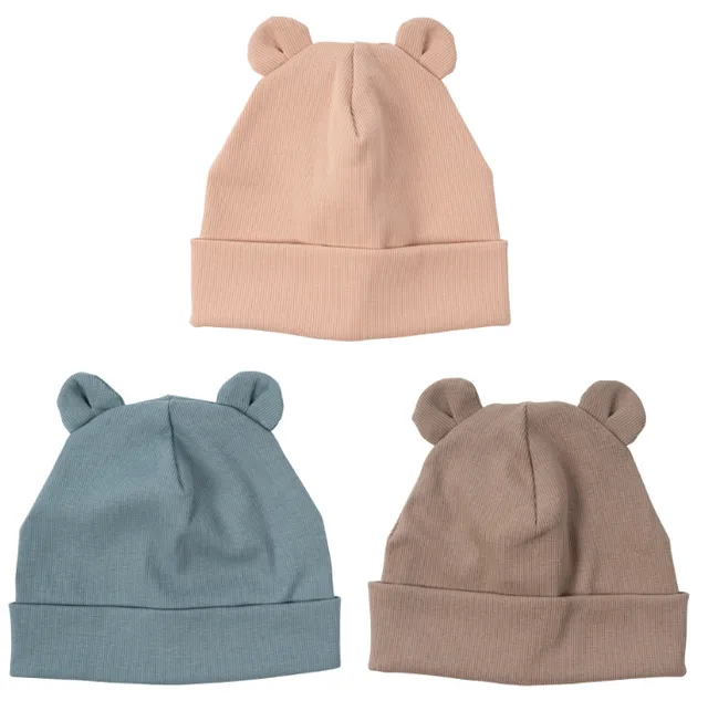 Woolly Organic Beanie Teddy Ears GOTS cappello cotone bimbi