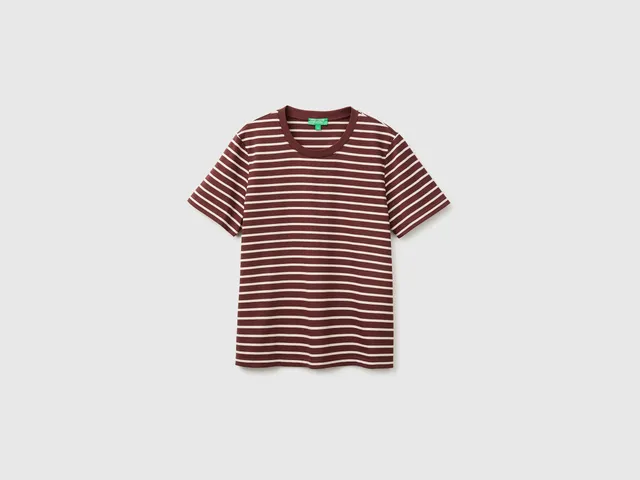 United Colors of Benetton Striped T-shirt Maglietta Cotone a Righe